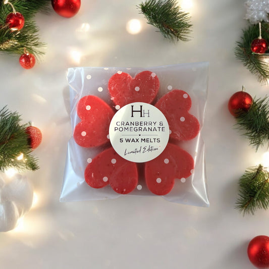 Heart Wax Melts - Cranberry & Pomegranate