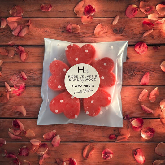 Heart Wax Melt - Rose Velvet & Sandalwood