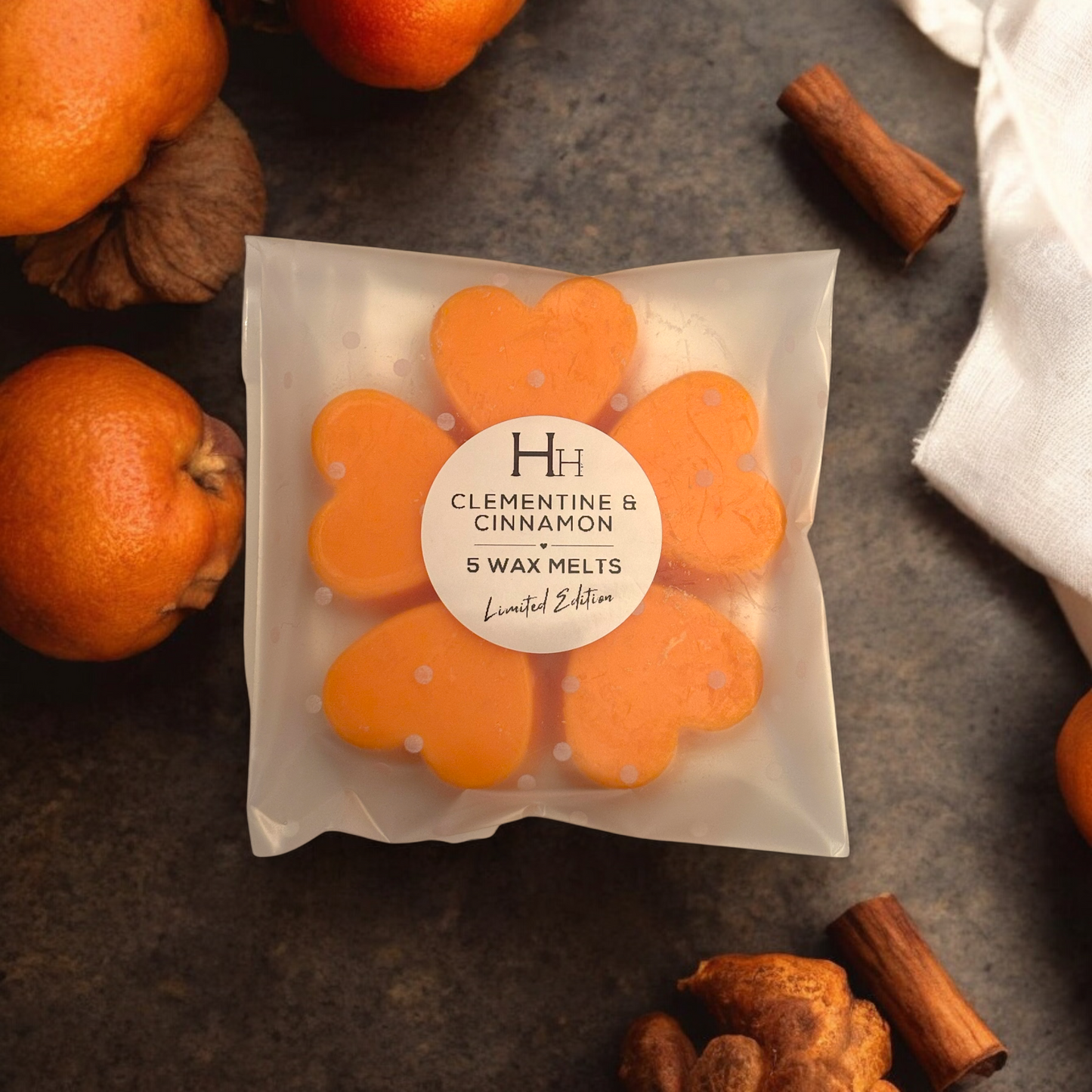 Heart Wax Melts - Clementine & Cinnamon